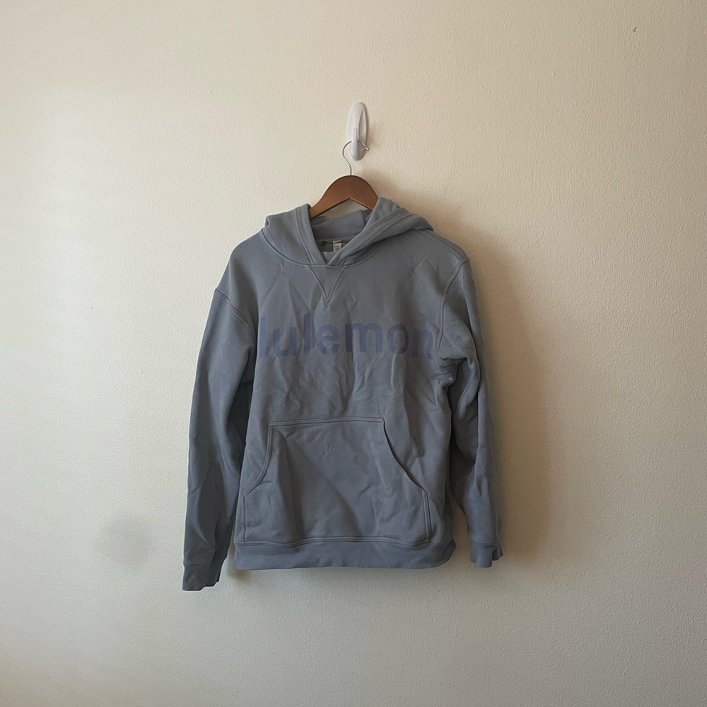 Lululemon All Yours Graphic Spellout Soft Pullover Blue Athletic Sweatshirt